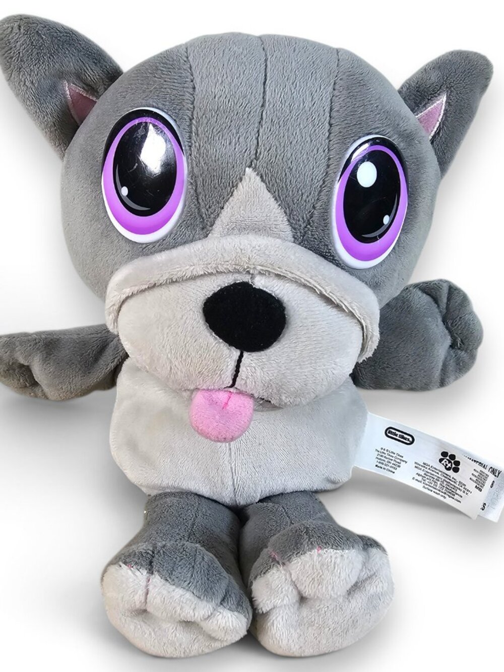 Little Tikes Rescue Tales French Bulldog Microwavable Plush Toy Gray Purple 12"
